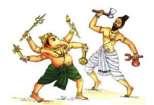 ekdanta_Ganesha_parshuram_Fight